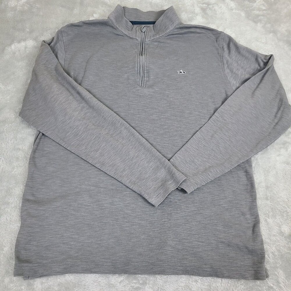 Men's Fish Hippie Quarter‎ Zip Gray Performance Golf Size X-Large Cotton Modal